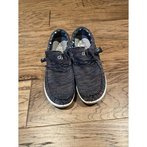 Hey Dude Wally Sox "Blue Orange" Knit Casual Shoes Men Size 12